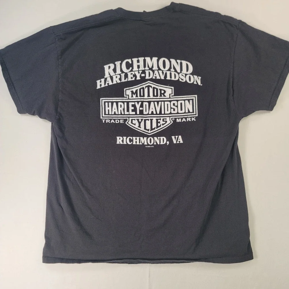 Harley‎ Davidson Richmond VA Eagle Graphic T Shirt Black Biker Motorcycle USA M?